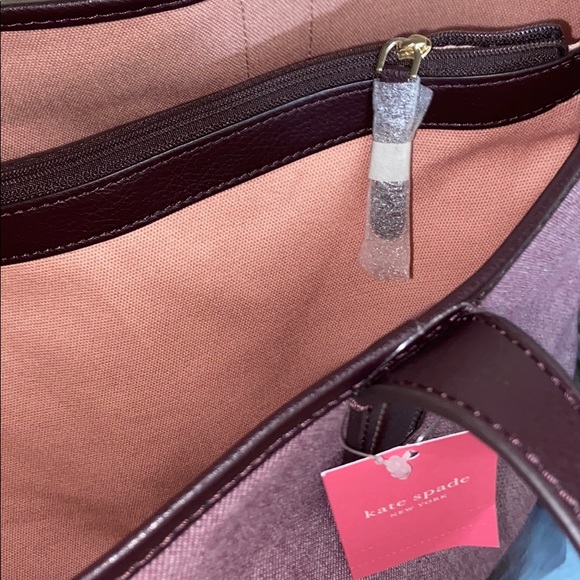 NWT KATE SPADE tote in leather & canvas - Picture 8 of 8